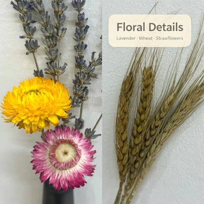 2-Pack Shatter-Resistant Vase Set with Dried Flowers for Tabletop Decor