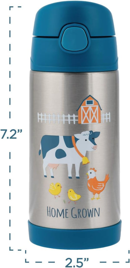 Stephen Joseph Insulated Water Bottle - Double Wall Stainless Steel, BPA-Free, 11.8 Ounces, ZOO