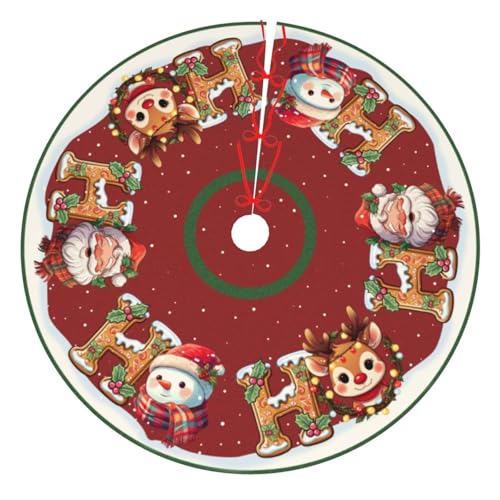 Santa Claus Deer Christmas Tree Skirt 36 Inch Holiday Decor - Variation of THIS listing