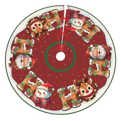 Santa Claus Deer Christmas Tree Skirt 36 Inch Holiday Decor - Variation of THIS listing