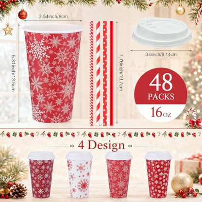 Christmas Hot Chocolate Set with Snowflake Dispenser - Stainless Steel & Paper Cups