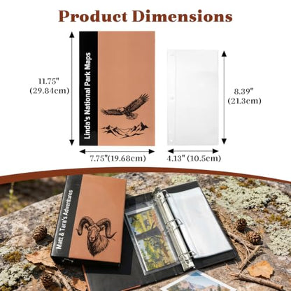 Personalized National Park Map Binder with Custom Icons & PVC Sleeves
