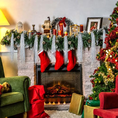 6000 Silver Icicle Tinsel for Christmas Tree - 18" Holiday Decor