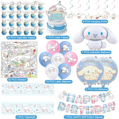 Cinnamoroll Birthday Party Decorations Set - Banner, Balloons, Toppers & More