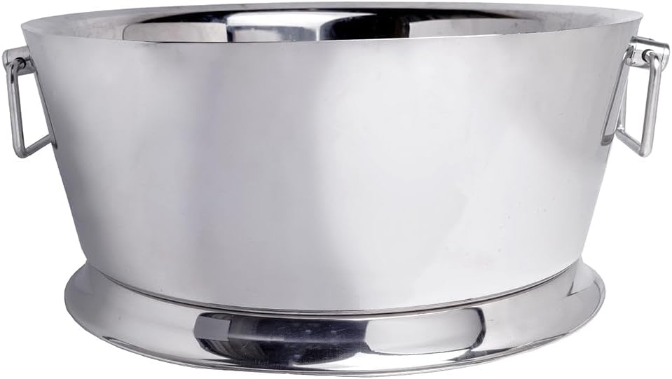 Sol Living Insulated Beverage Tub Large Ice Bucket with Handles Double Wall Stainless Steel Ice Bucket and Cooler for Wine, Drinks, Bar, Party, and Gift Beverage Cooler for Indoor and Outdoor Parties