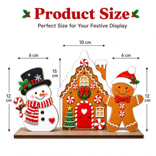 Christmas Indoor Decor Set with Wooden Scene - Festive Tabletop Display
