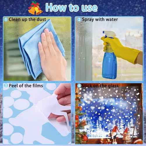 DIYDEC 8 Sheets Christmas Window Clings Snowy Christmas Forest Trees Window Decals Double-Sided Winter Window Stickers Decorations for Xmas Holiday Home Party Glass