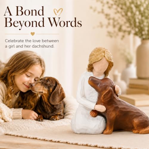 Brown Dachshund Lover Figurine Dog Memorial Gift for Dachshund Moms