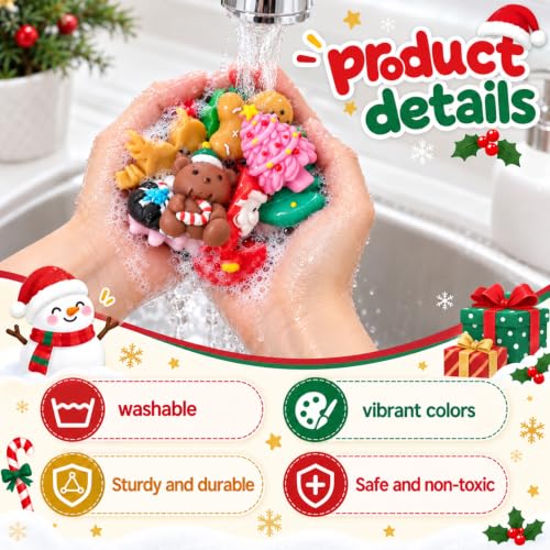 Christmas Squishy Toys 32 Pack Kids Holiday Party Favors & Stocking Stuffers