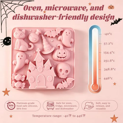 Halloween Silicone Mold with 10 Shapes - Pink Variation of This Listing