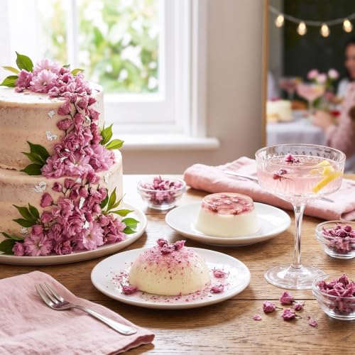 Natural Dried Cherry Blossom Flowers for Culinary & Craft Use - 450+ Pieces