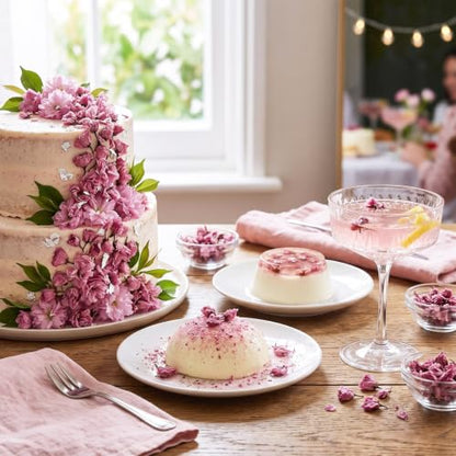 Natural Dried Cherry Blossom Flowers for Culinary & Craft Use - 450+ Pieces