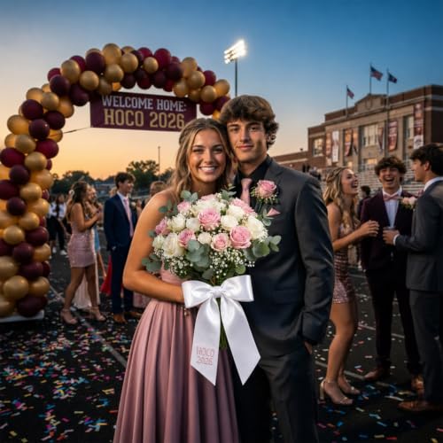 Pink Homecoming Mum Supplies 2026 HOCO Sash & Large Bow Ribbon Set