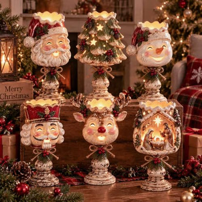 Nativity Candle Holder Collection - Rustic Farmhouse Resin Tealight Decor