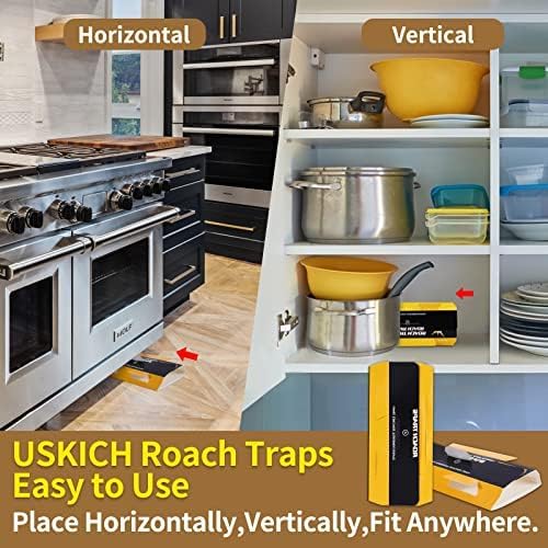 Skiennix Roach Traps - 20 Pack Indoor Glue Traps, Safe for Children & Pets | Effective Cockroach Control