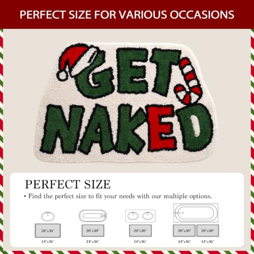Christmas Bathroom Rugs Microfiber Extra Soft Absorbent 30x20 Inches Slogan Print