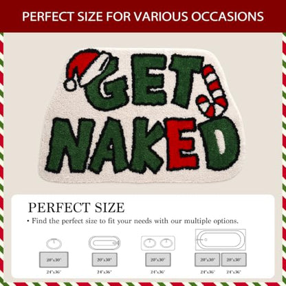 Christmas Bathroom Rugs Microfiber Extra Soft Absorbent 30x20 Inches Slogan Print
