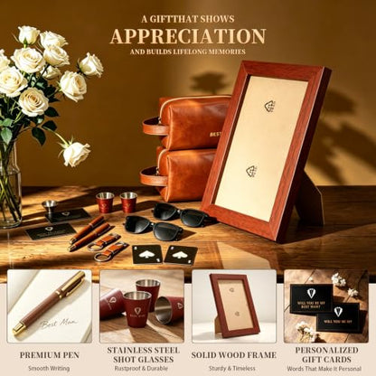 Brown 66-Piece Groomsmen Gifts Set for Wedding Party - 6 Sets Included