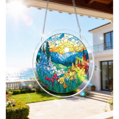 Starry Night Pug Suncatcher Puzzle - Crescent Moon Acrylic Art, 7.4 Inch Variation of this listing