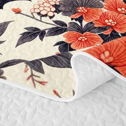 Black Red Gothic Bat Quilt Set King Size Bedspread Coverlet All Season Bedding