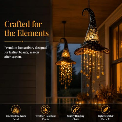 Halloween Witch Hat Hanging Decor Light - 1 PC Spooky Party Ornament