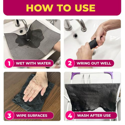 GenieCloth Microfiber Cleaning Cloth 5-Pack - Streak-Free, Lint-Free, Multi-Surface