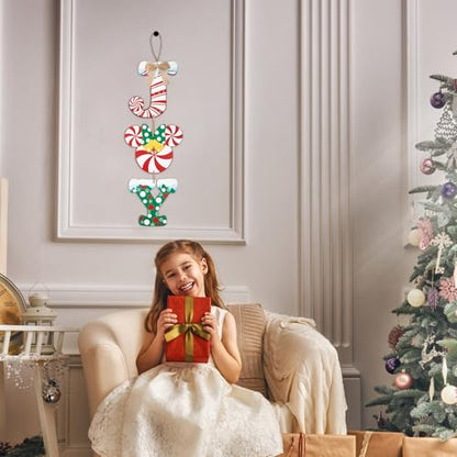 Christmas Joy Door Sign Decorations Wooden Wall Hanging for Holiday Home & Porch