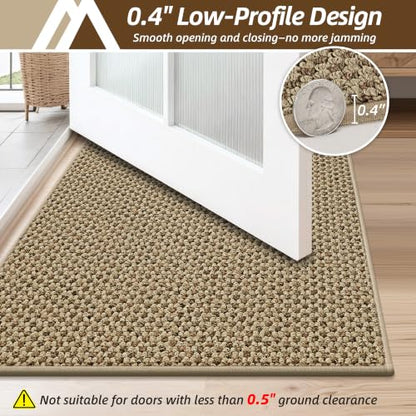 Indoor Door Mat Non-Slip Dirt Trapper 20x32 Inches Beige - Rectangular