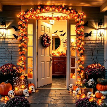 4-Pack Outdoor Artificial Marigold String Lights with 10 LEDs, for Diwali, Weddings, Halloween
