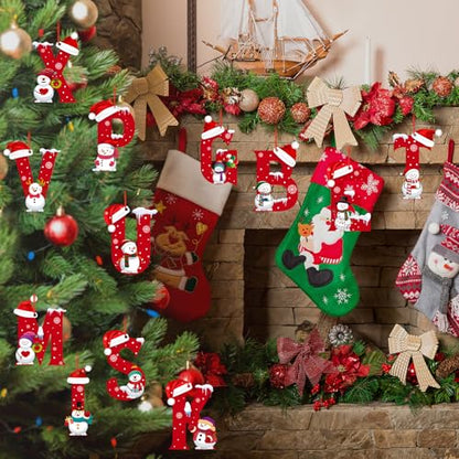 Personalized Christmas Letter Ornaments O - Alphabet Holiday Tree Decor