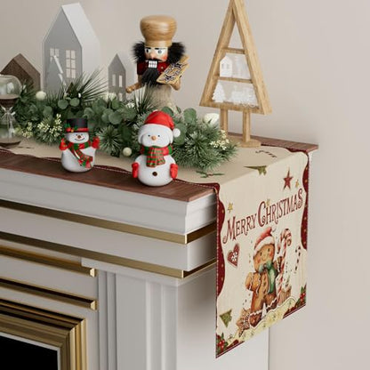 Christmas Table Runner 13x72 Inch Gingerbread Man Holiday Decor for Home & Kitchen