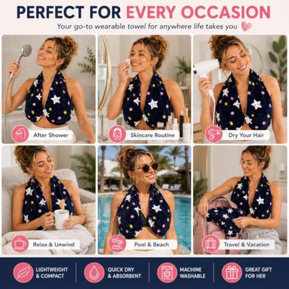 Adjustable Hands-Free Pink Towel Sling for Women C-DD Variation