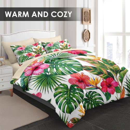 WeCozy Tropical Floral King Comforter Set 7 Pieces Bedding
