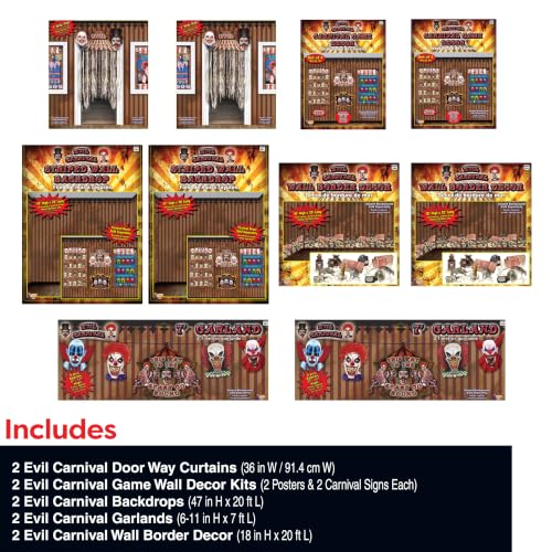 Evil Carnival Party Decorations Kit - Halloween & Themed Event Supplies