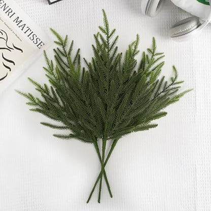 12 Pack 18-Inch Artificial Norfolk Pine Stems - Greenery for Holiday Decor