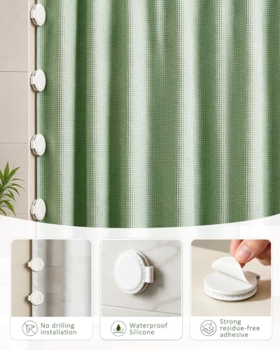 White Silicone Magnetic Shower Curtain Clips - 4 Pack