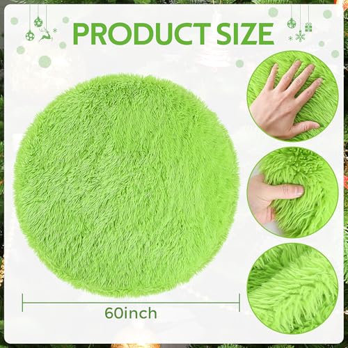 Green Faux Fur Christmas Tablecloth 60x60 Inch - Holiday Decor
