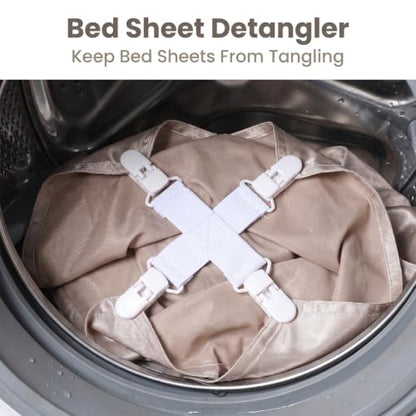 Bed Sheet Detangler Clips for Washer and Dryer - Set of 4