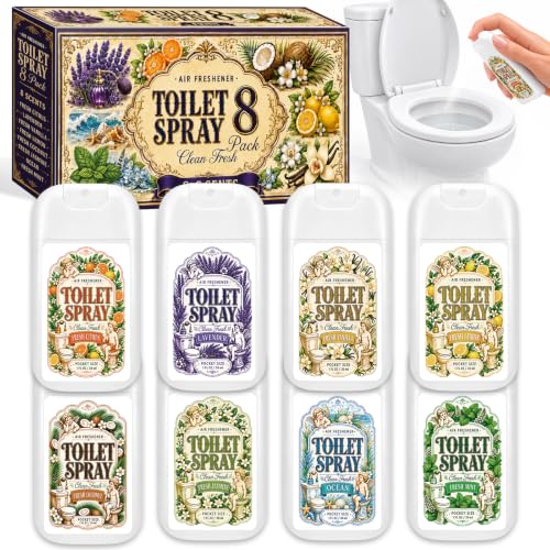Travel Size Toilet Spray Pack - Bathroom Odor Neutralizer with 8 Scents