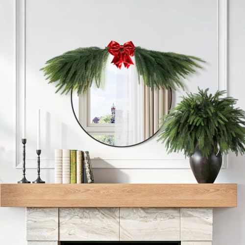 36 Pcs Artificial Norfolk Pine Branches - 17.7 Inch Holiday Greenery Stems