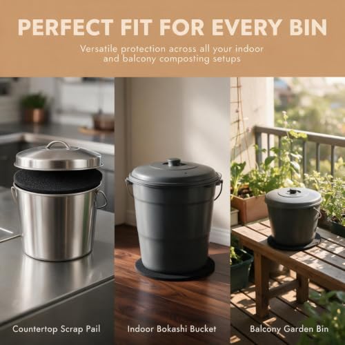 12 Pack 6.7 Inch Charcoal Compost Bin Filters for Odor Control