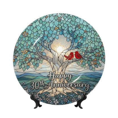 30th Anniversary Ceramic Plate with Stand - 6 Inch Round
