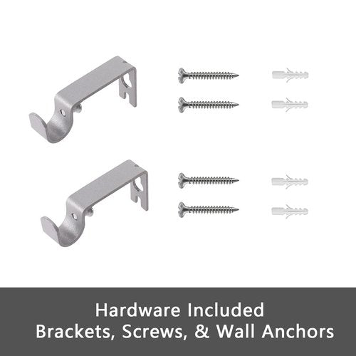 GXOACKJ Curtain Rods for windows 32-48 inch, 5/8 inch Decorative Silver Splicing Heavy Duty Metal Curtain Rod set with Brackets