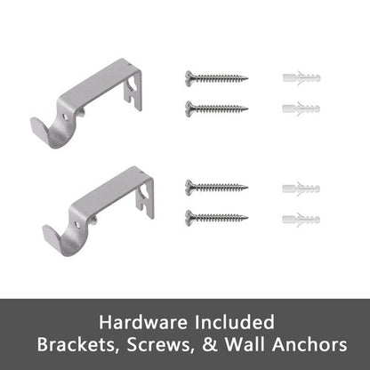 GXOACKJ Curtain Rods for windows 32-48 inch, 5/8 inch Decorative Silver Splicing Heavy Duty Metal Curtain Rod set with Brackets