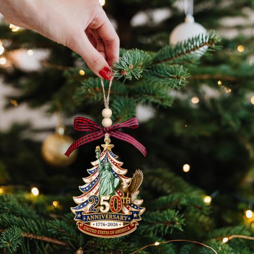 250th Anniversary Patriotic Christmas Ornament - USA Flag Wooden Ornament - Variation of THIS listing