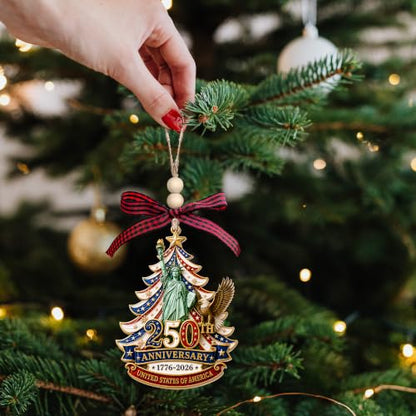 250th Anniversary Patriotic Christmas Ornament - USA Flag Wooden Ornament - Variation of THIS listing