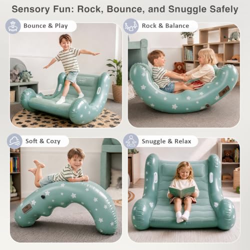 Inflatable Sensory Chair for Kids with Auto-Inflation, Bouncing & Calming Support