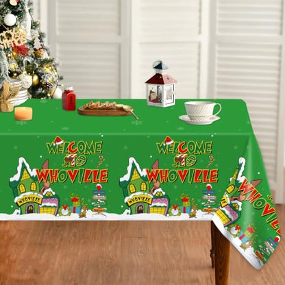 3-Pack Christmas Tablecloths 108x54 Inch Waterproof Holiday Party Decor
