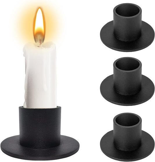 Skiennix Matte Black Iron Candle Holders - 4 PCS Elegant Centerpieces for Home Decor & Events