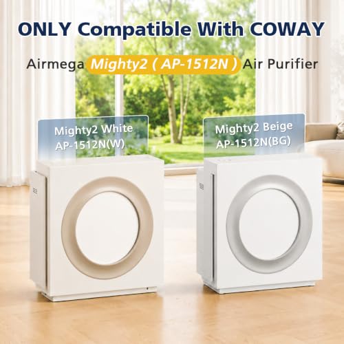 Cabiclean Airmega Mighty2 AP-1512N Replacement Filter 2 Pack – Compatible with Coway AP-1512N